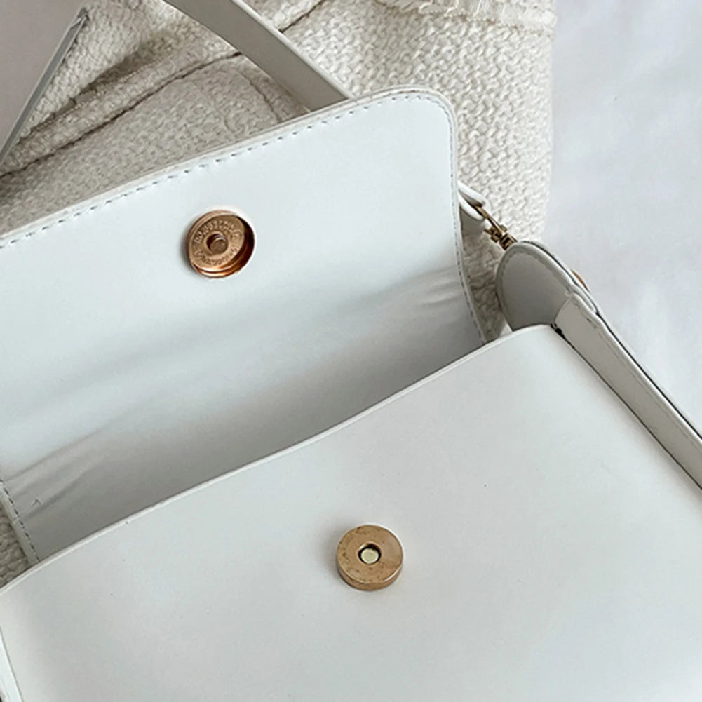 Women Shoulder Bag Soft PU Leather Underarm Bags Female Solid Small Square Bag