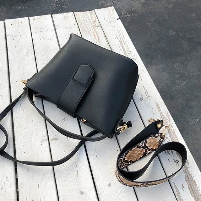 High Leather Bucket Bag Tote Women Messenger Bags