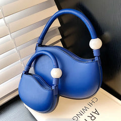 Women Half Moon Axillary Bags Evening Party Clutch Small Handbags Green Orange