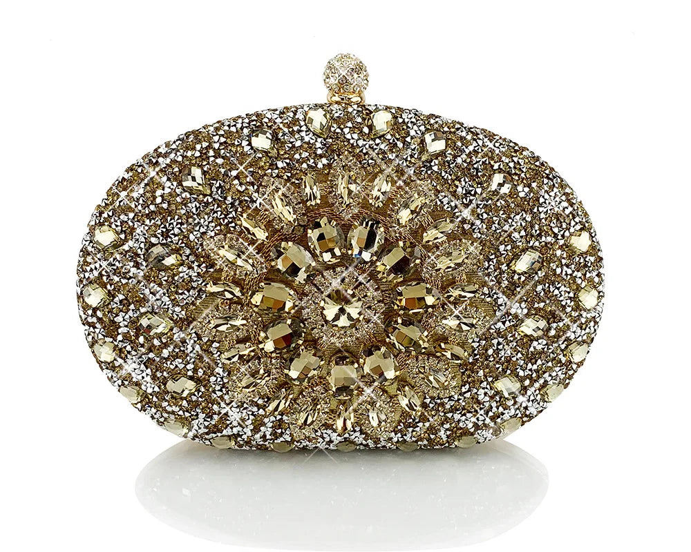 Diamond Sunflowers Mini Clutch Bags Evening Wallets 5 Colors
