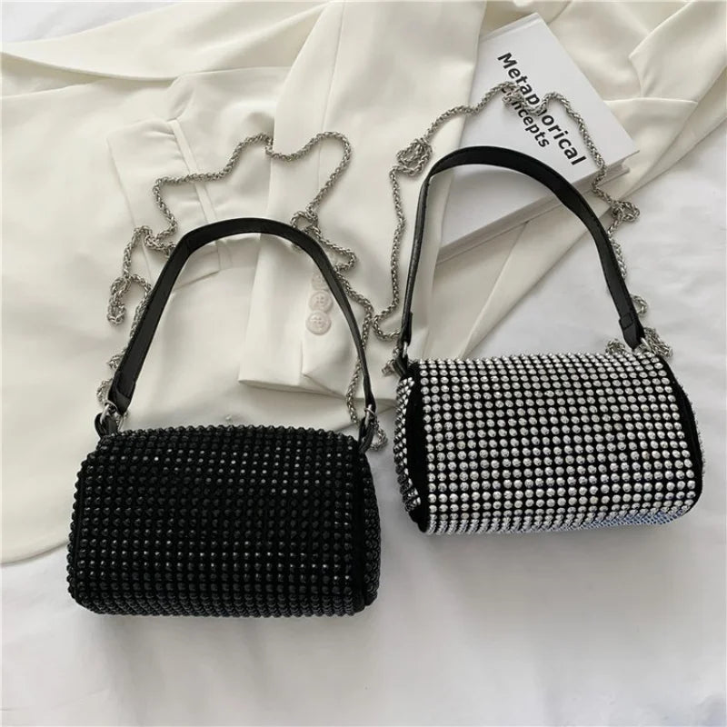Diamonds High Women Handbag Messenger Bag Soft Pu Leather Crossbody Bags
