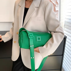 Women Pu Leather Handbags Ladies Green Shoulder Bag Boston Bags