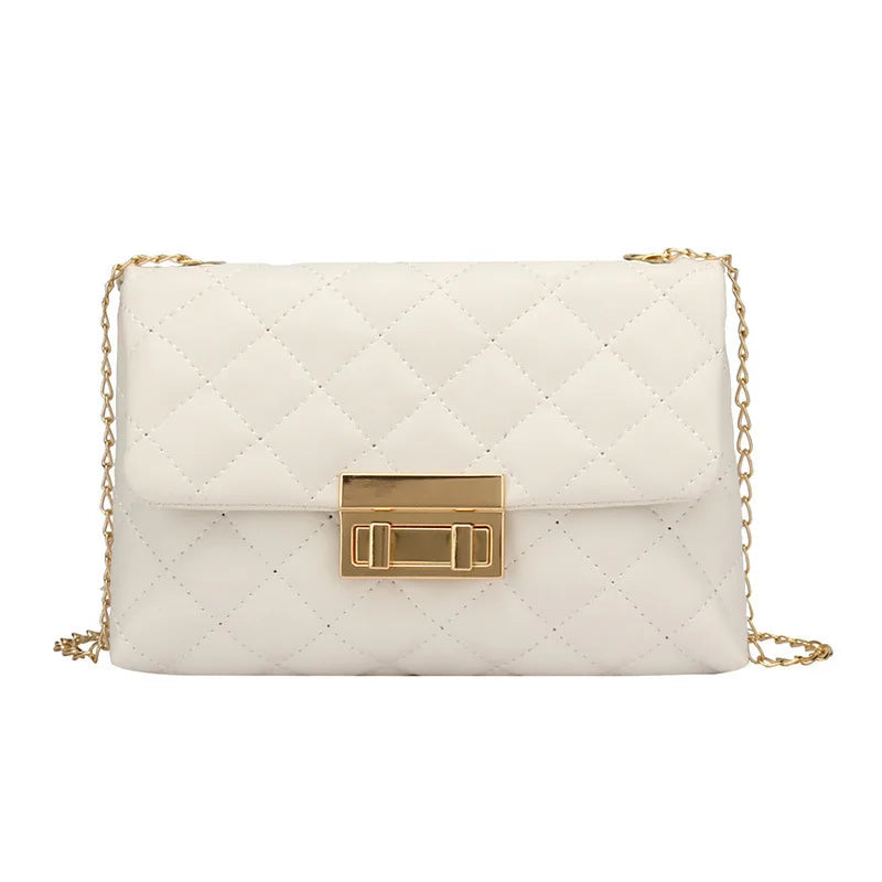 Embroidered Crossbody Bag Ladies Chain Rhombic Small Inclined Span Bag