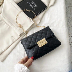 Embroidered Crossbody Bag Ladies Chain Rhombic Small Inclined Span Bag