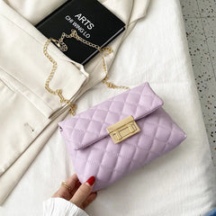 Embroidered Crossbody Bag Ladies Chain Rhombic Small Inclined Span Bag