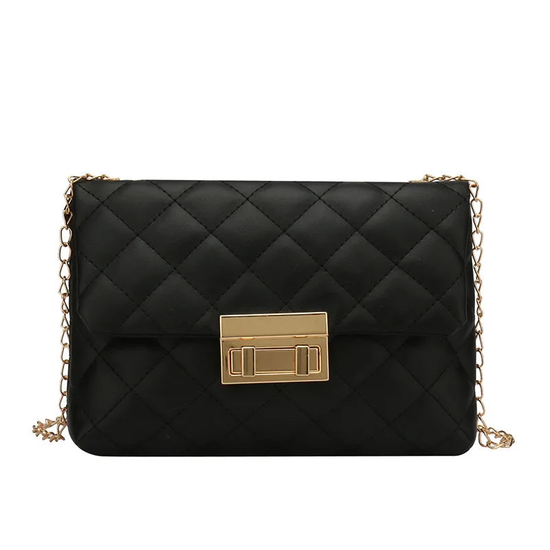 Embroidered Crossbody Bag Ladies Chain Rhombic Small Inclined Span Bag