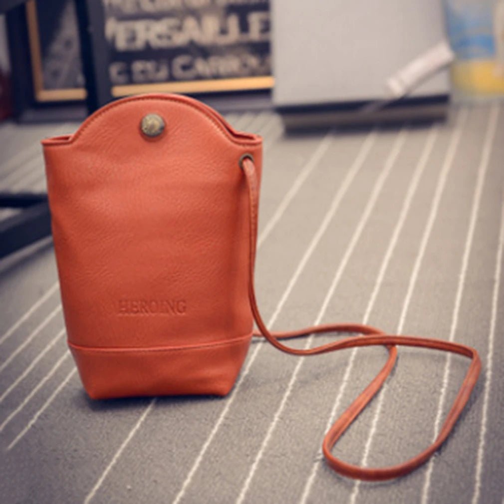 Retro Handbag Ladies Bucket Mobile Phone Purse Shoulder Bag Diagonal Female