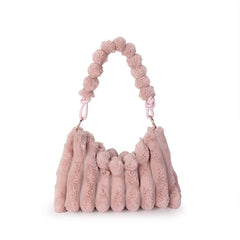 Wool Fur Shoulder Bags Winter Handbags Totes 5 Colors