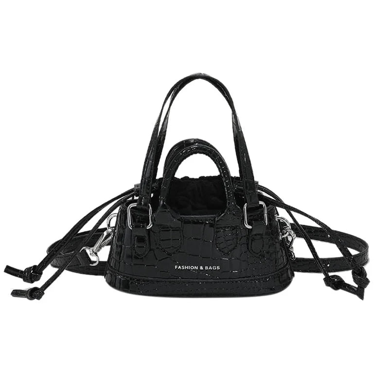 Mini Bucket Bag PU Leather Women's Handbags Chain Crossbody Bags
