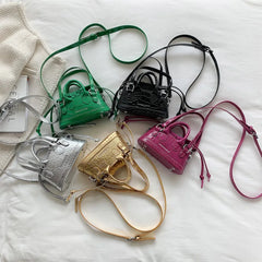 Mini Bucket Bag PU Leather Women's Handbags Chain Crossbody Bags