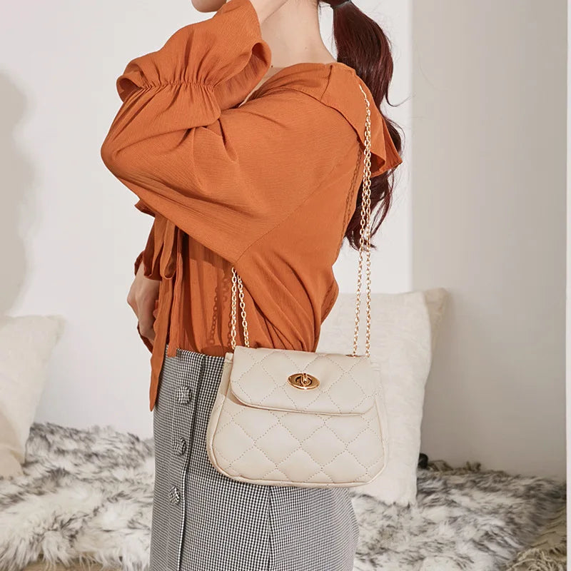 Women's Small Shoulder Bag Chain Rhombus Crossbody Handbag