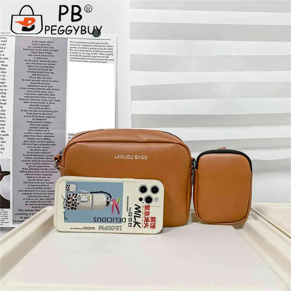 2 in 1 Messenger Bags Camera Headphone Pouch Crossbody Handbags
