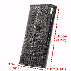 3D Crocodile Grain Women Long Wallets Embossed Female Wallet Clutch Purses