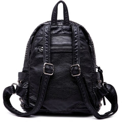 Rivet High Soft PU Women Backpack School Bag Casual Daily Backpack