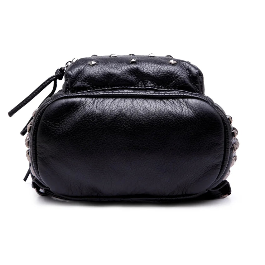 Rivet High Soft PU Women Backpack School Bag Casual Daily Backpack