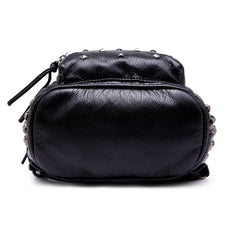 Rivet High Soft PU Women Backpack School Bag Casual Daily Backpack
