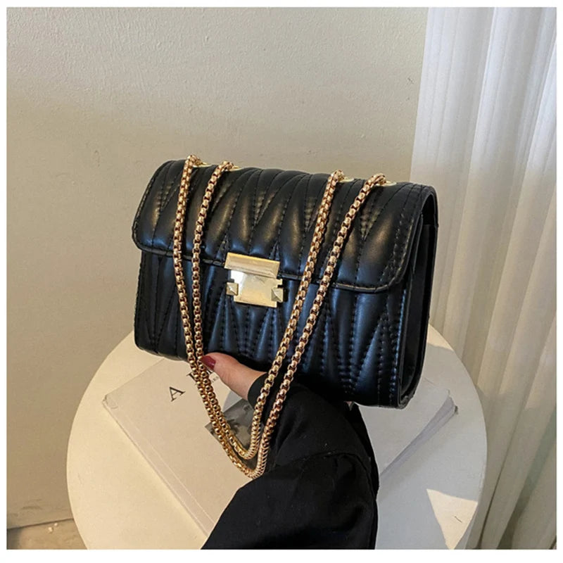 Women's Chain Shoulder Bag PU Leather Crossbody Handbag