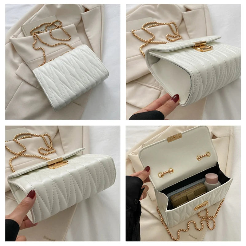 Women's Chain Shoulder Bag PU Leather Crossbody Handbag