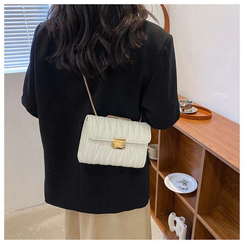 Women's Chain Shoulder Bag PU Leather Crossbody Handbag