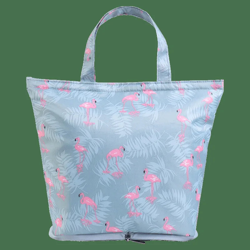 Portable Insulated Canvas Lunch Bag Thermal Food Picnic Tote Cooler Bag