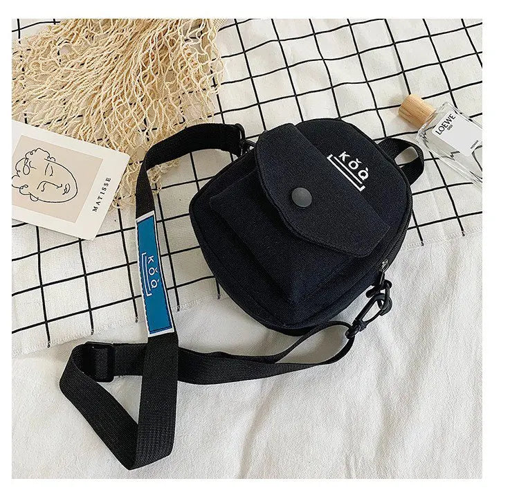 Cross-border Manufacturer Canvas Bag Female Small Crossbody Student Shoulder Mes