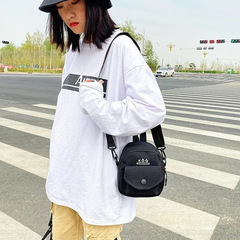 Cross-border Manufacturer Canvas Bag Female Small Crossbody Student Shoulder Mes
