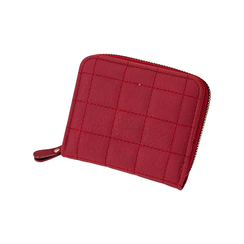 Embroidered Zipper Coin Purse Short Women's Wallet