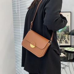 Women's Patchwork Pu Leather Messenger Bag Shoulder Bag