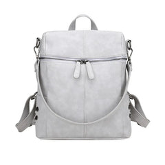 Waterproof Leather Backpack Women Purses Zipper Female Casual