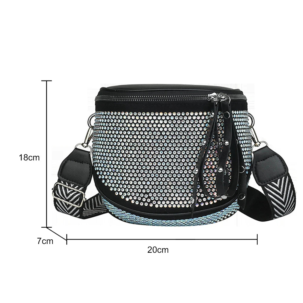 Diamonds Shoulder Chest Bag Rhinestone Crossbody Tote Purse