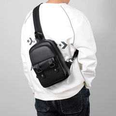 Men Leather Backpack Small Shoulder Bags for Male High Pu Mini Crossbody Bag