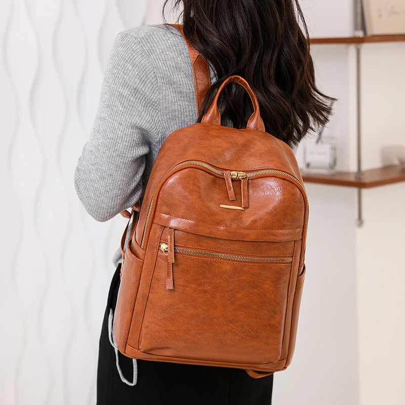 Fashion PU Leather Girl Backpack Shoulder Bag