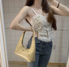 Patent Leather Women Underarm Bags Ladies Hobos Small Shoulder Bag Female Solid