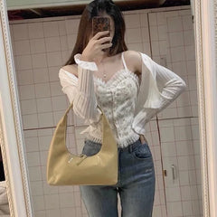 Patent Leather Women Underarm Bags Ladies Hobos Small Shoulder Bag Female Solid
