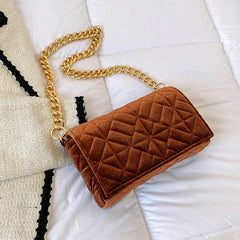 Plaid Shoulder Bag Chain Underarm Bags Women Handbags Crossbody