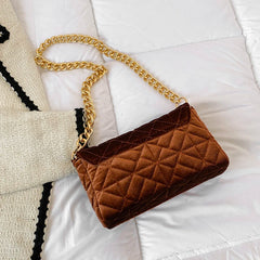 Plaid Shoulder Bag Chain Underarm Bags Women Handbags Crossbody
