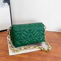 Plaid Shoulder Bag Thick Chain Women Handbags