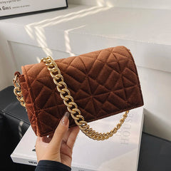 Plaid Shoulder Bag Chain Underarm Bags Women Handbags Crossbody