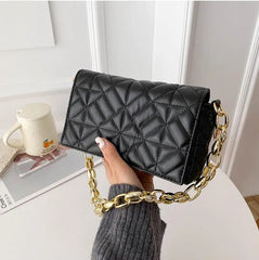 Plaid Shoulder Bag Thick Chain Underarm Bags For Women Handbags And Purses