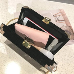 Starry Sky Box Bag Metal Chain Shoulder Crossbody Bag