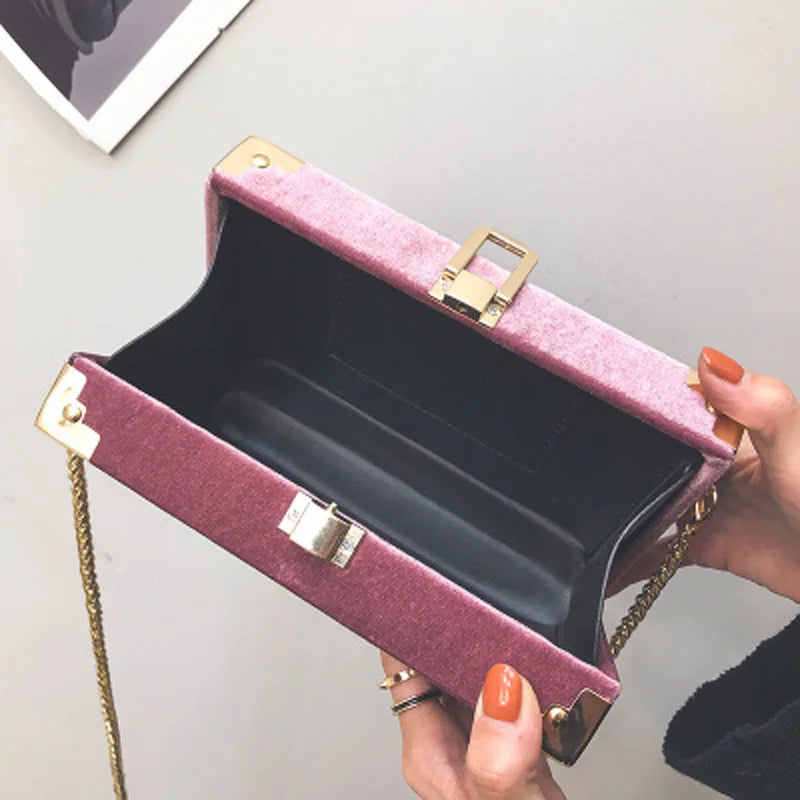 Starry Sky Box Bag Metal Chain Shoulder Crossbody Bag
