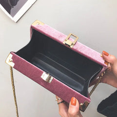 Starry Sky Box Bag Metal Chain Shoulder Crossbody Bag