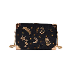 Starry Sky Box Bag Metal Chain Shoulder Crossbody Bag