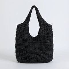 Rattan Women Shoulder Bags Wicker Woven Handbag Large Capacity Straw Tote