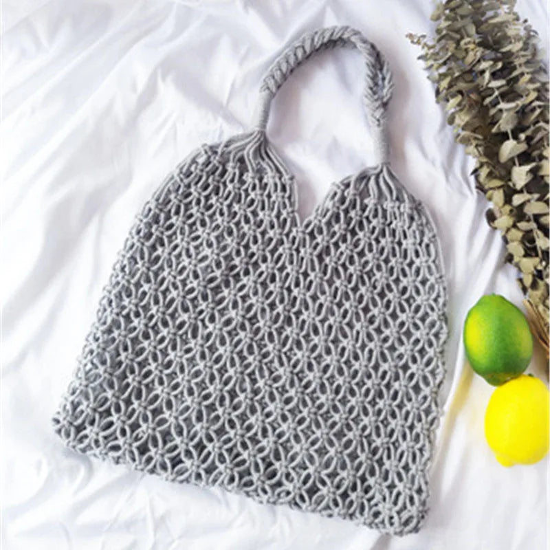 Rattan Women Shoulder Bags Wicker Woven Handbags Large Capacity Summer Beach
