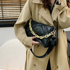 Retro Women Chain Handbag Shoulder Bags Brown Underarm Bag