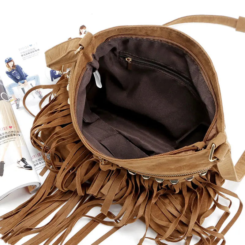 Rivet Tassel Women Bags Shoulder Messenger Crossbody Bolsa Feminina