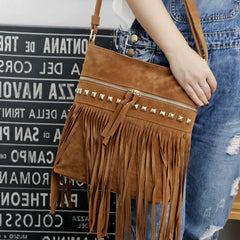 Rivet Tassel Women Bags Shoulder Messenger Crossbody Bolsa Feminina