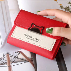 Short Wallet Mini Wallet Ladies Contrasting Metal Buckle Small Wallet