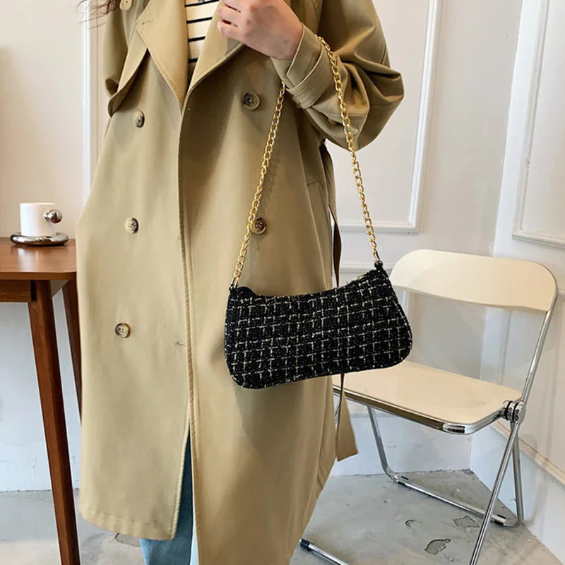 Shoulder Bag Chain Strap Underarm Bags For Women Casual Ladies Handbags